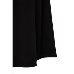 Siyah Beli Lastikli Mini Örme Büyük Beden Etek TBBSS23AZ00042