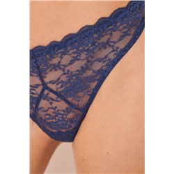 Tanga encaje azul oscuro