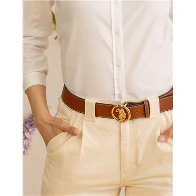 LADIES 38MM MEDALLION LOGO BELT