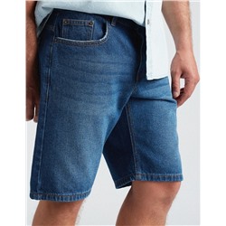 Slim Fit Denim Shorts, Men, Blue