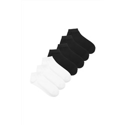 7 pares de calcetines cortos Negro y blanco