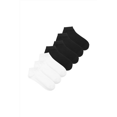 7 pares de calcetines cortos Negro y blanco