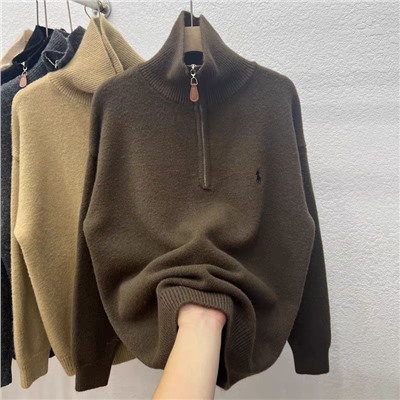 Теплый свитер на молнии в стиле Pol*o Ralp*h Laure*n