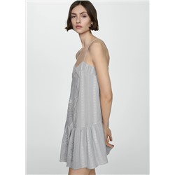 Vestido bordado detalle borlas