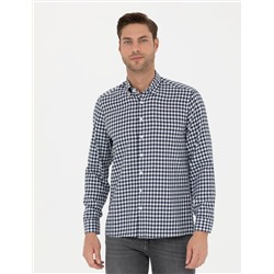 Lacivert Regular Fit Uzun Kollu Gömlek