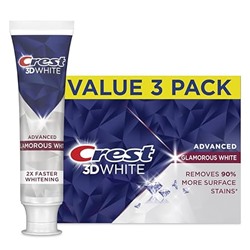 Crest 3D White Advanced Glamorous White Teeth Whitening Toothpaste, 3.3 oz, Pack of 3 Visit the Crest Store