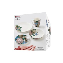 Сервиз обеденный, 4 перс, 16 пр, фарфор P, бело-синий, Гортензия, Reminisce, 62983
