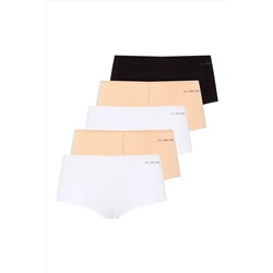 U.S. Polo Assn. Kadın Mix Renkli 5'li Paket Likralı Pamuklu Modal Şort Külot U7S8P1O1L5