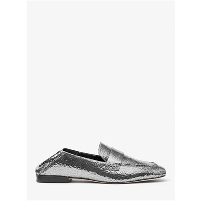 MICHAEL MICHAEL KORS Emory Crackled Metallic Leather Loafer