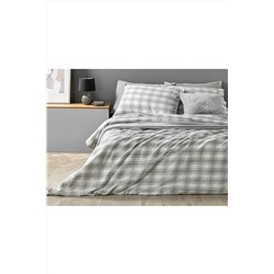 English Home Cozy Plaid Winter Soft Tek Kişilik Nevresim Takımı 160x220 Cm Gri TYC00385471394
