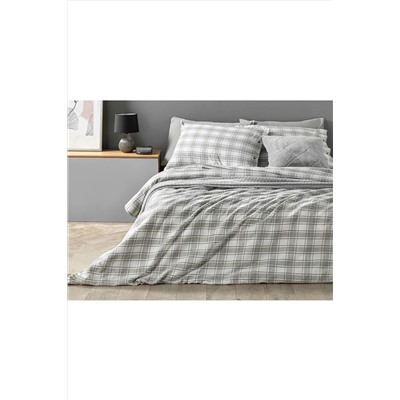 English Home Cozy Plaid Winter Soft Tek Kişilik Nevresim Takımı 160x220 Cm Gri TYC00385471394
