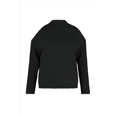 Siyah Cut Out Detaylı Triko Kazak TBBAW23AN00025
