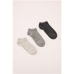 Pack 3 calcetines cortos grises lurex