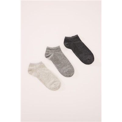Pack 3 calcetines cortos grises lurex