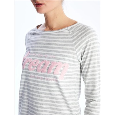 LC Waikiki Bisiklet Yaka Nakışlı Uzun Kollu Kadın Pijama Takımı, LCW DREAM                                            
                                            Bisiklet Yaka Nakışlı Uzun Kollu Kadın Pijama Takımı