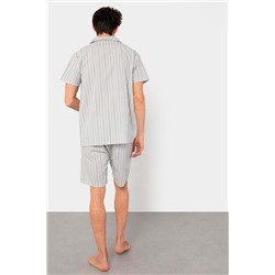 Pijama Blanco y gris oscuro