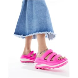 Crocs Mega crush 3 strap sandals in pink crush