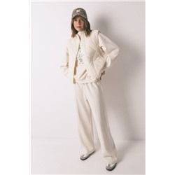 Pantalón largo felpa fina blanco