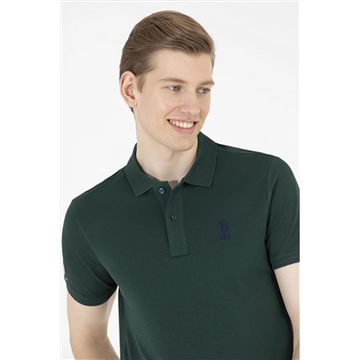 Erkek Koyu Yeşil Basic Polo Yaka Tişört