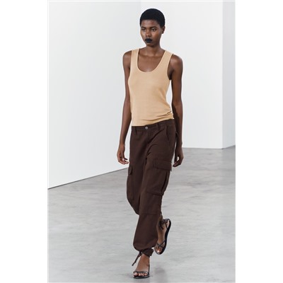 SLEEVELESS RIBBED TOP