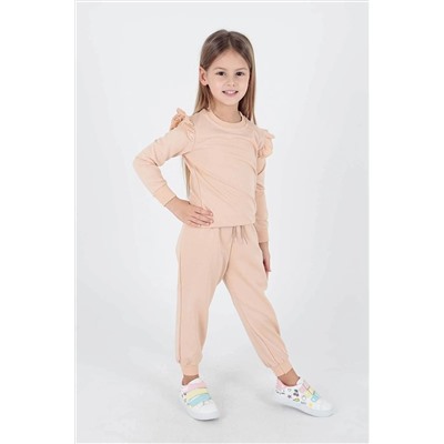 AHENGİM Kids 2203 Kız Çocuk Fırfırlı Eşofman Takımı 1-2-10001118