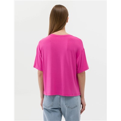 Fuşya Comfort Fit Tişört