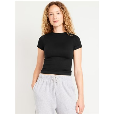 Fitted Seamless Ribbed T-Shirt