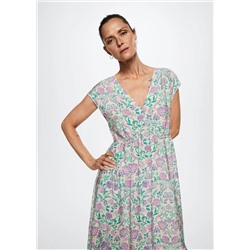 Vestido fluido estampado floral -  Mujer | MANGO OUTLET España