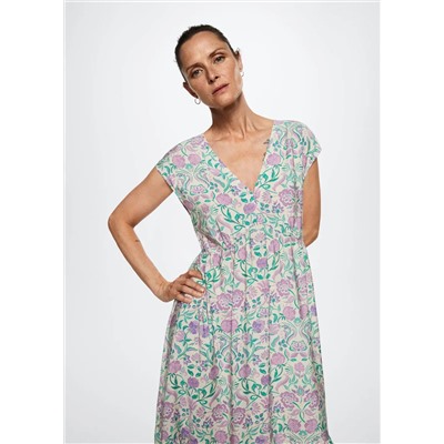 Vestido fluido estampado floral -  Mujer | MANGO OUTLET España