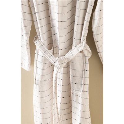 Soderna Kimono Pamuklu Unisex Bornoz - Beyaz