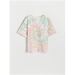 T-Shirt im Regular-Fit in Batik-Optik