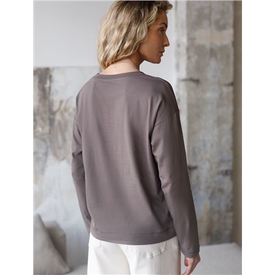 Базовый лонгслив из премиального хлопка с эластаном