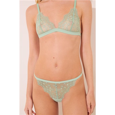 Tanga tul bordado verde