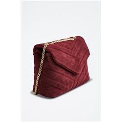 Bandolera de piel Vivi Burdeos claro