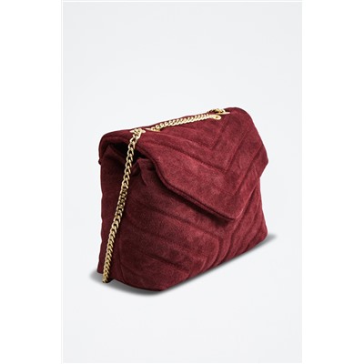 Bandolera de piel Vivi Burdeos claro