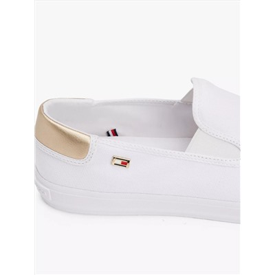 Metallic Heel Canvas Slip-On Sneaker