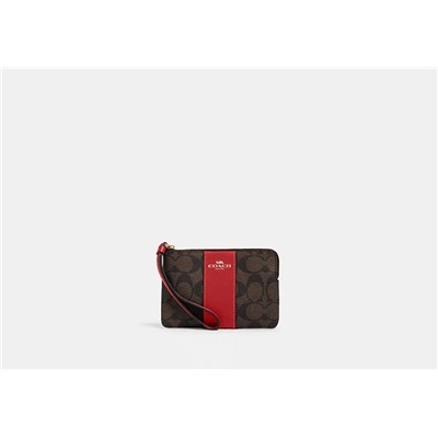 Corner Zip Wristlet In Signature Canvas