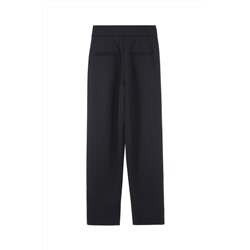 Pantalón recto de lana Negro