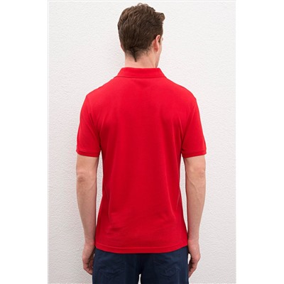 Erkek Kırmızı Basic Polo Yaka Tişört