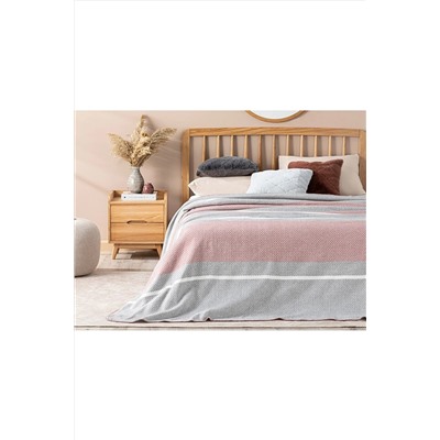English Home Barleycorn Scotch Çift Kişilik Battaniye 200x220 Cm Gül Kurusu 10030000-1