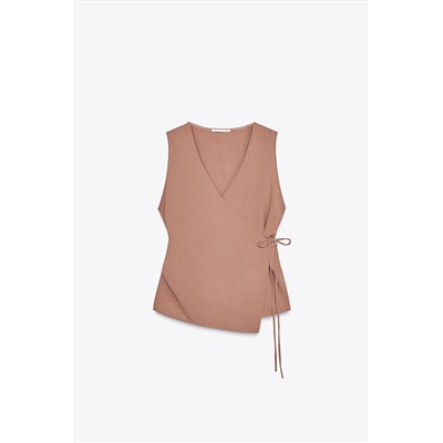 TOP CHALECO FLUIDO CRUZADO
