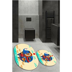 ESTA HALI Fil Desenli 2'li Banyo Halı Takımı (40x60/60x100) BNY-100