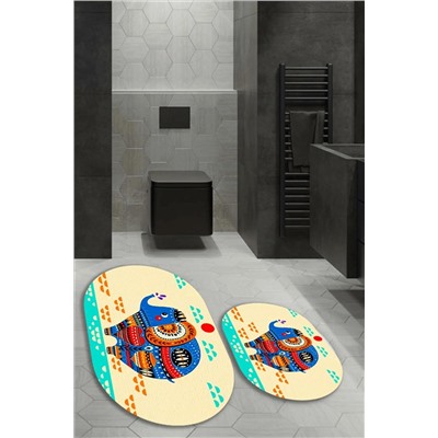 ESTA HALI Fil Desenli 2'li Banyo Halı Takımı (40x60/60x100) BNY-100