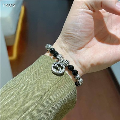 Браслет G*uc*ci - унисекс из натурального обсидиана Seiko