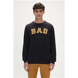 Bad Bear, Bad Convex Crewneck Lacivert Baskılı Erkek Sweatshirt