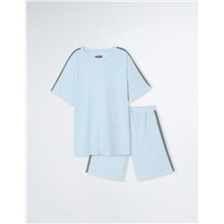 Piquet Pyjamas, Men, Light Blue