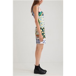 Vestido slim patch escote cuadrado
