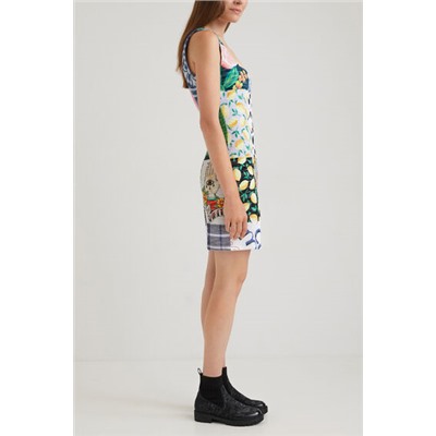 Vestido slim patch escote cuadrado