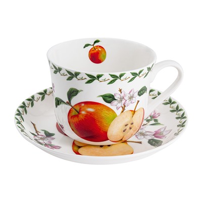 Пара чайная, 1 перс, 2 пр, 480 мл, фарфор F, белая, Яблоко, Orchard Fruits, 53974