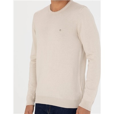 Kum Melanj Slim Fit Bisiklet Yaka Basic Triko Kazak
